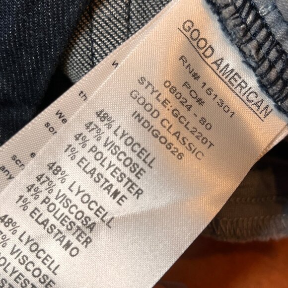 Good American Good Classic Skinnyish Gap Proof Size 4 Dark Rinse Denim Stretchy - Picture 9 of 9